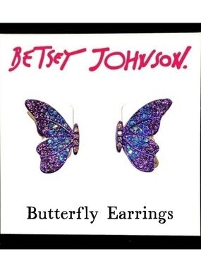 Betsey Johnson Blue Purple Butterfly 🦋 Earrings
